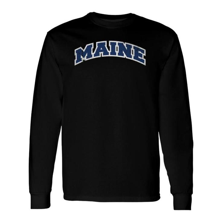 Maine Varsity Style Area Code 207 Vintage Long Sleeve T-Shirt T-Shirt