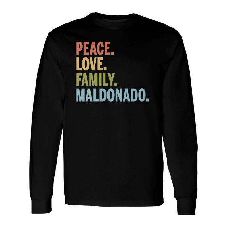 Maldonado Last Name Peace Love Matching V-Neck Long Sleeve T-Shirt T-Shirt