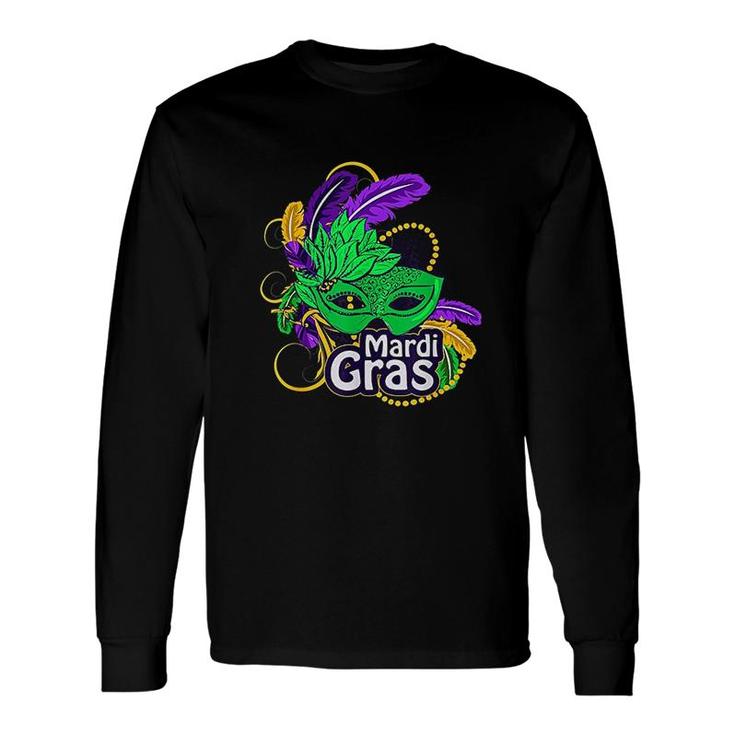 Mardi Gras 2021 Beads Feathers Long Sleeve T-Shirt T-Shirt