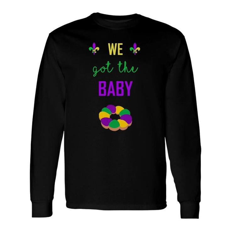 Mardi Gras Pregnancy We Got The Baby Announcement Long Sleeve T-Shirt T-Shirt