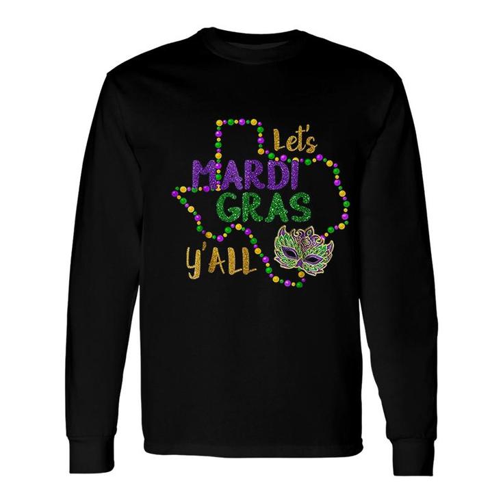 Mardi Gras Yall Galveston Fun Cute Beads Long Sleeve T-Shirt T-Shirt
