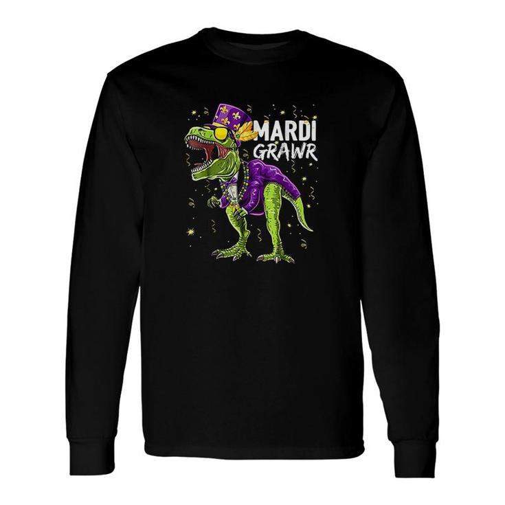 Mardi Grawr Rex Dinosaur Mardi Gras Costume Long Sleeve T-Shirt