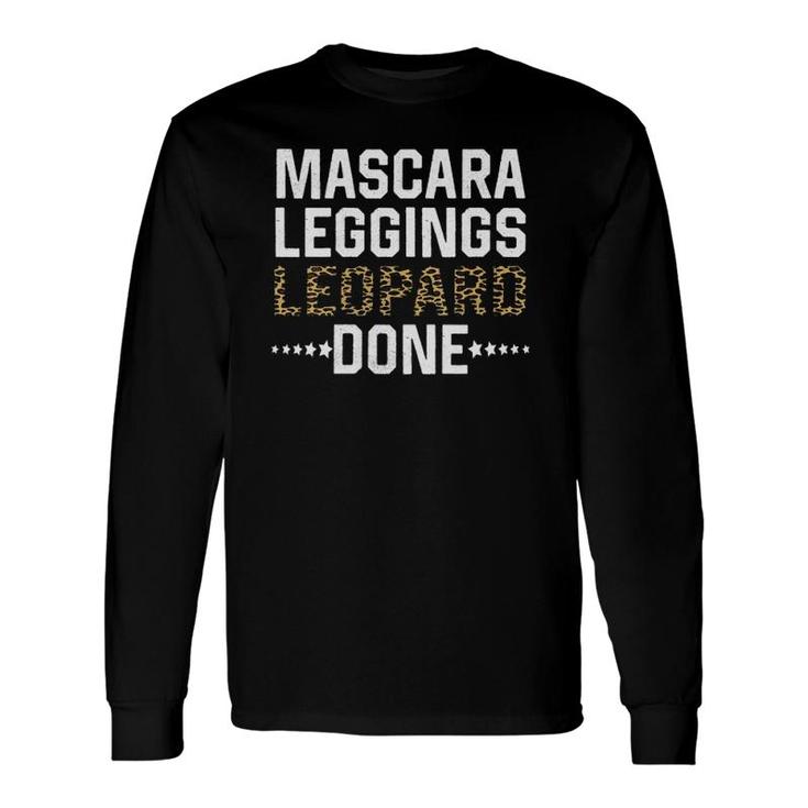 Mascara Leggings Leopard Done V Neck Long Sleeve T-Shirt