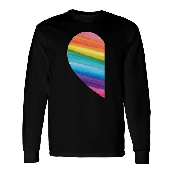 Matching Lgbt Valentines Day Rainbow Heart Gay Couple Long Sleeve T-Shirt T-Shirt