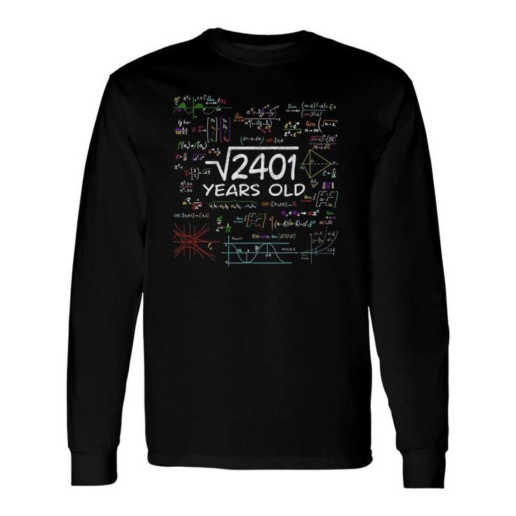 Math Square Root Of 2401 Vintage 49Th Birthday 49 Years Old Long Sleeve T-Shirt T-Shirt