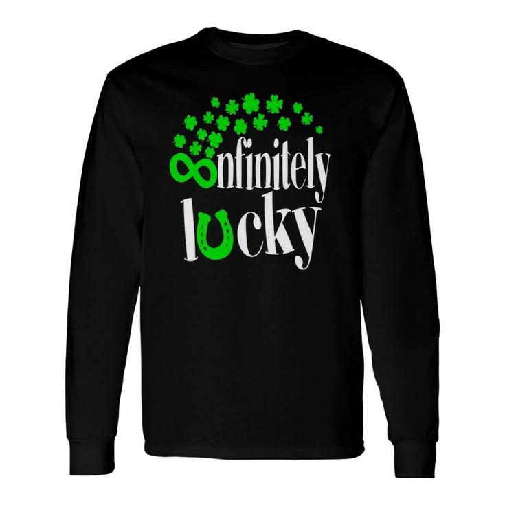 Math Teacher St Patricks Day Shamrock Infinitely Lucky Long Sleeve T-Shirt T-Shirt