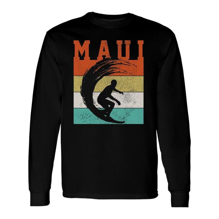 Maui Surfing Vintage Surf Hawaiian Islands Surfer Long Sleeve T-Shirt T-Shirt