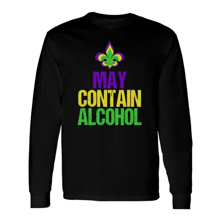 May Contain Alcohol- Mardi Gras Long Sleeve T-Shirt T-Shirt