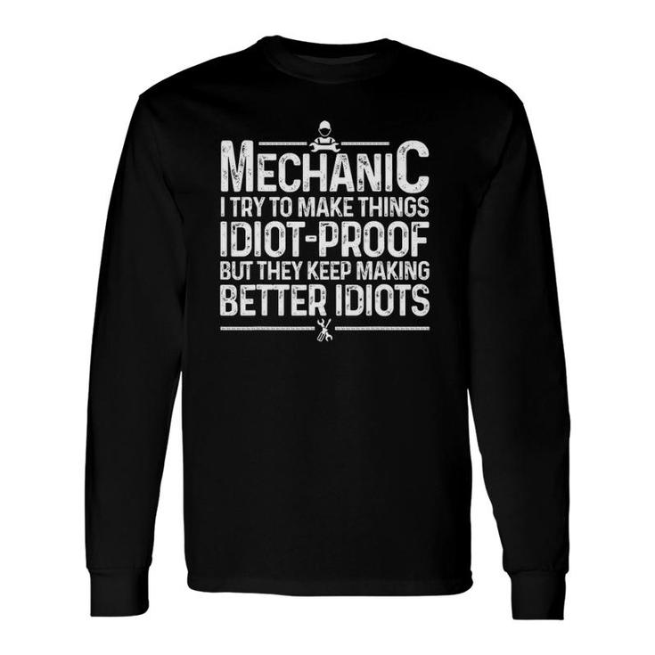 Mechanic For Dad Car Garage Auto Mechanics Long Sleeve T-Shirt T-Shirt