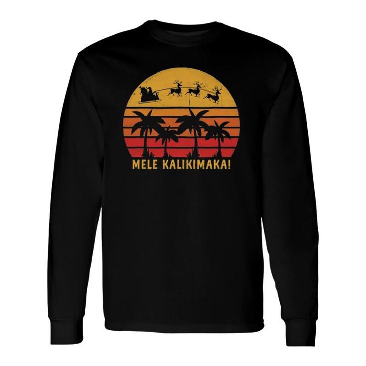 Mele Kalikimaka Retro Hawaiian Christmas Long Sleeve T-Shirt T-Shirt