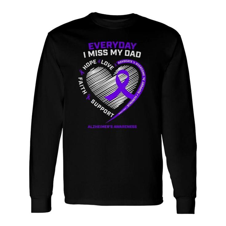 In Memory Dad Purple Alzheimer's Awareness Long Sleeve T-Shirt T-Shirt