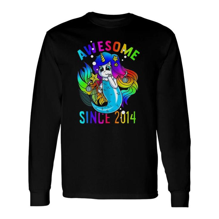 Mermicorn Mermaid Unicorn Birthday Awesome Since 2014 Long Sleeve T-Shirt