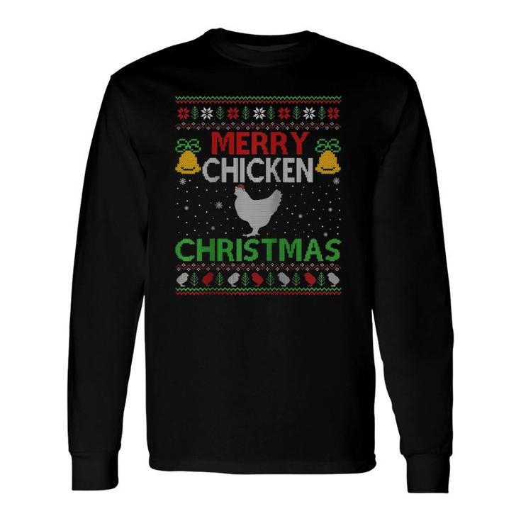 Merry Chicken Christmas Ugly Chicken Christmas Raglan Baseball Tee Long Sleeve T-Shirt T-Shirt