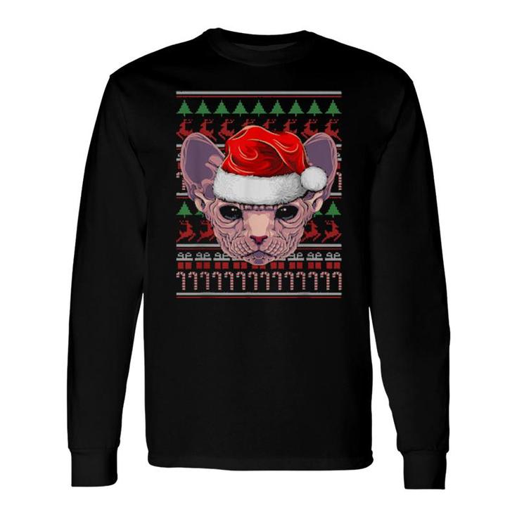 Merry Christmas Sphynx Cat Long Sleeve T-Shirt T-Shirt