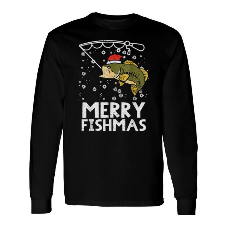 Merry Fishmas Fish Fishing Xmas Pjs Christmas Pajama Dad Long Sleeve T-Shirt T-Shirt