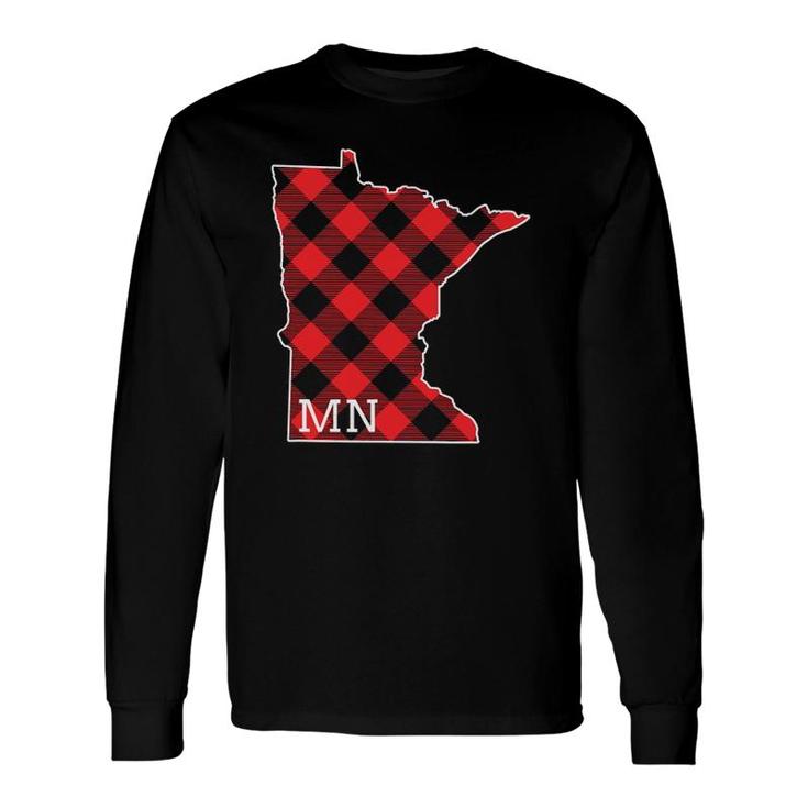 Mn Minnesota State Map Buffalo Plaid Christmas Mn Minnesota Long Sleeve ...