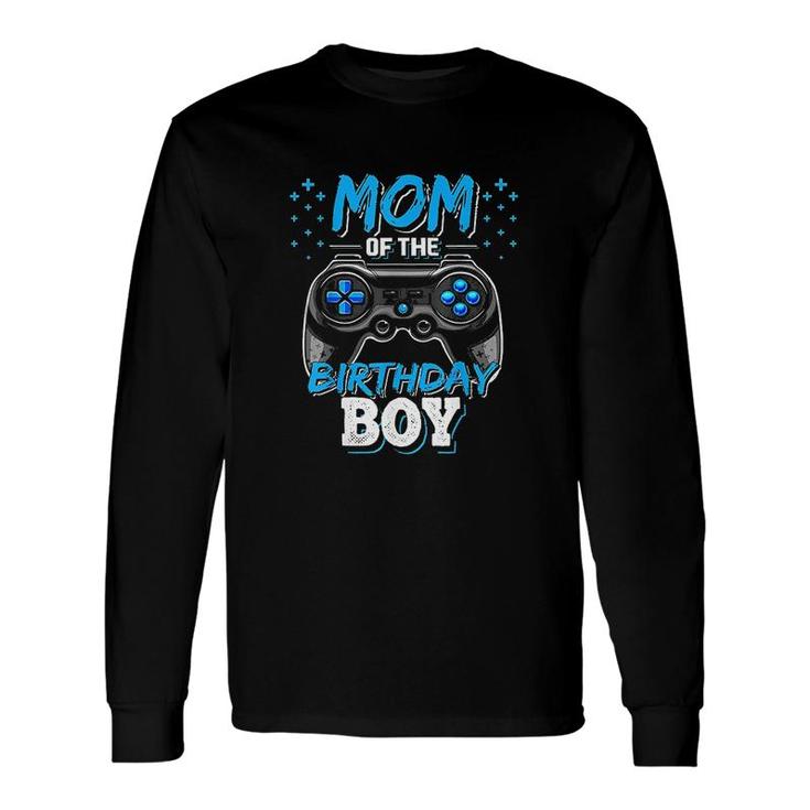 Mom Blue Boy Matching Video Gamer Birthday Party Long Sleeve T-Shirt