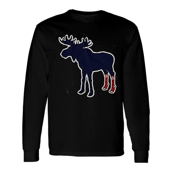 Moose With Socks Boston Long Sleeve T-Shirt