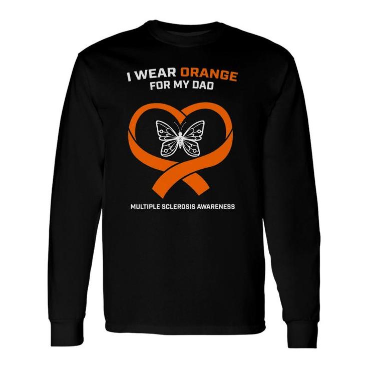 Ms Butterfly Father Dad Multiple Sclerosis Awareness Long Sleeve T-Shirt T-Shirt