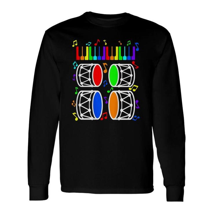 Musical Massage Play Piano Drums On Daddys Back Dad Long Sleeve T-Shirt T-Shirt