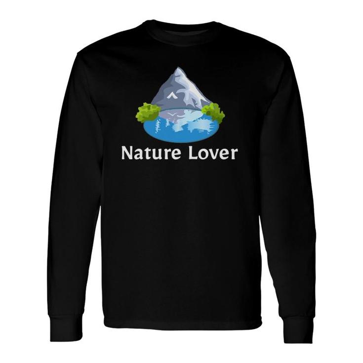 Nature Lover Mountain Lake Trees Hippie Environment Long Sleeve T-Shirt T-Shirt