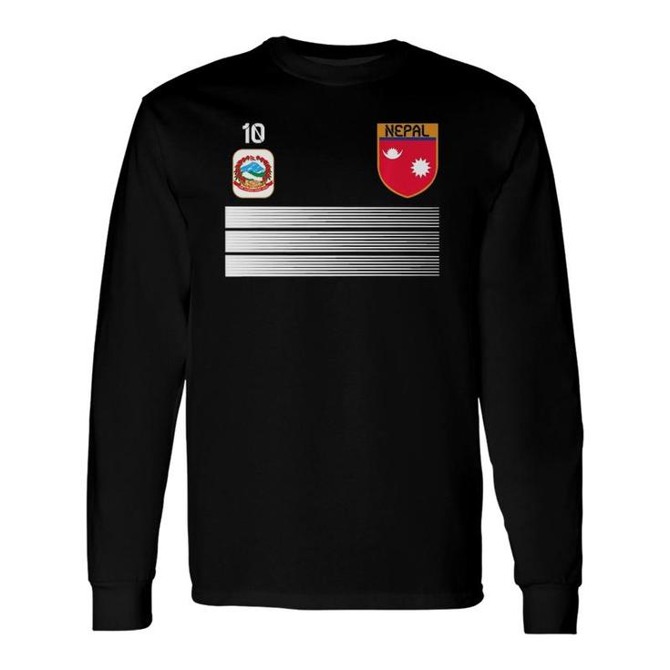 Nepal Football Jersey Number 10 Soccer Long Sleeve T-Shirt T-Shirt