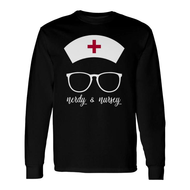 Nerdy & Nursey For Gamer Geek Healthcare Workers Long Sleeve T-Shirt T-Shirt
