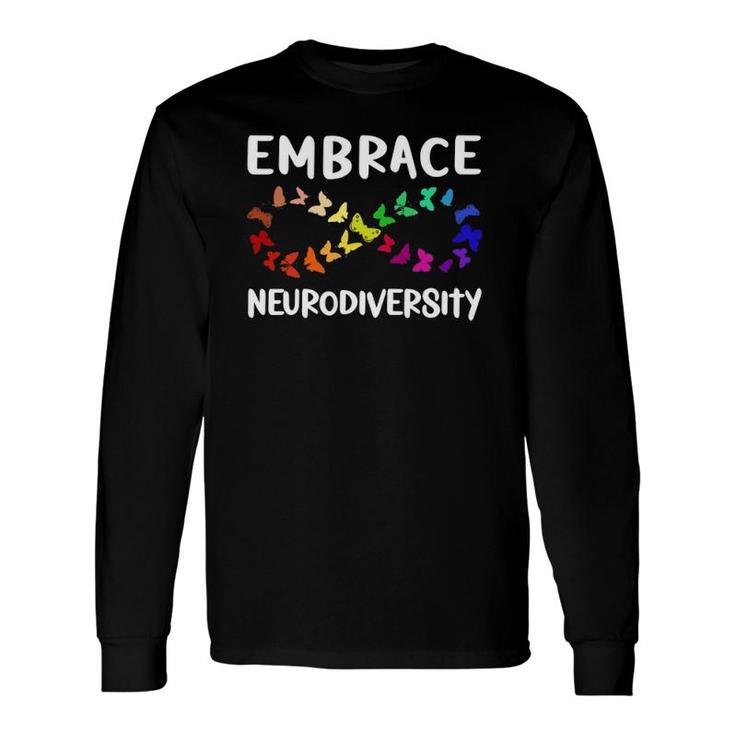 Neurodiversity Rainbow Infinity Butterfly Adhd Autism Long Sleeve T-Shirt T-Shirt