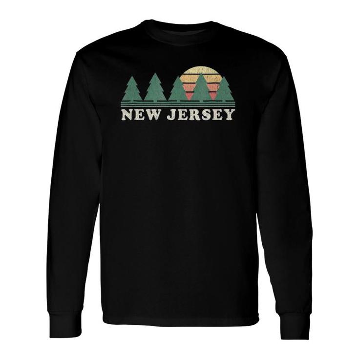 New Jersey Nj Vintage Graphic Tee Retro 70S Long Sleeve T-Shirt T-Shirt