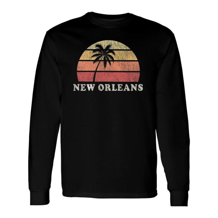 New Orleans La Vintage 70S Retro Throwback Long Sleeve T-Shirt T-Shirt