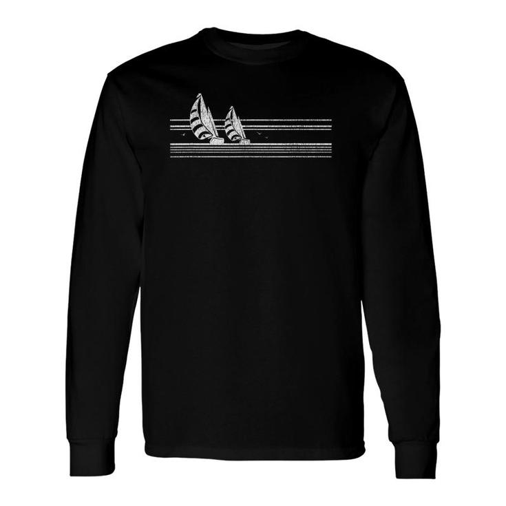 Newport Beach Ca Vintage Sailing 70S Nautical Sailboat Long Sleeve T-Shirt T-Shirt