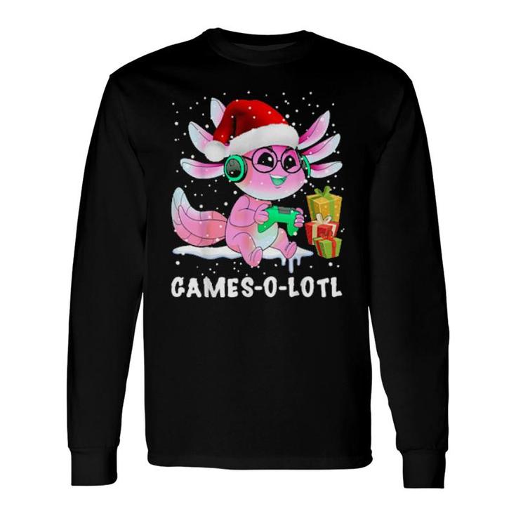 Niedliches Axolotl Gamesolotl Spielvideospiel Weihnachtsliebhaber Long Sleeve T-Shirt T-Shirt