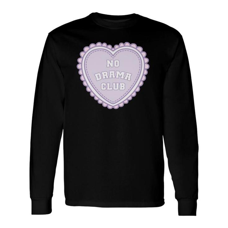 No Drama Club K-12 Top Cute Pastel Purple Heart Long Sleeve T-Shirt T-Shirt