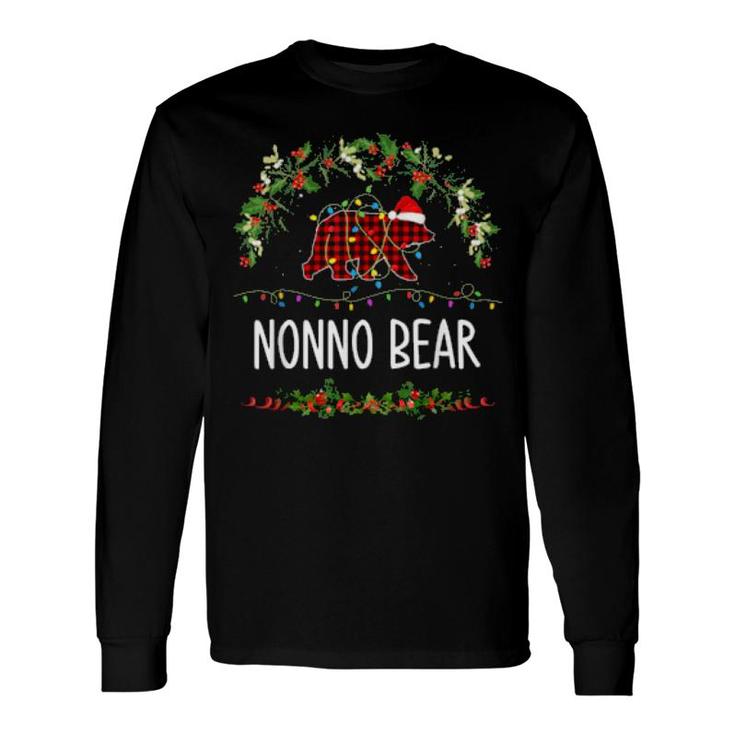 Nonno Bear Xmas Christmas Pajama Red Plaid Grandpa Long Sleeve T-Shirt T-Shirt