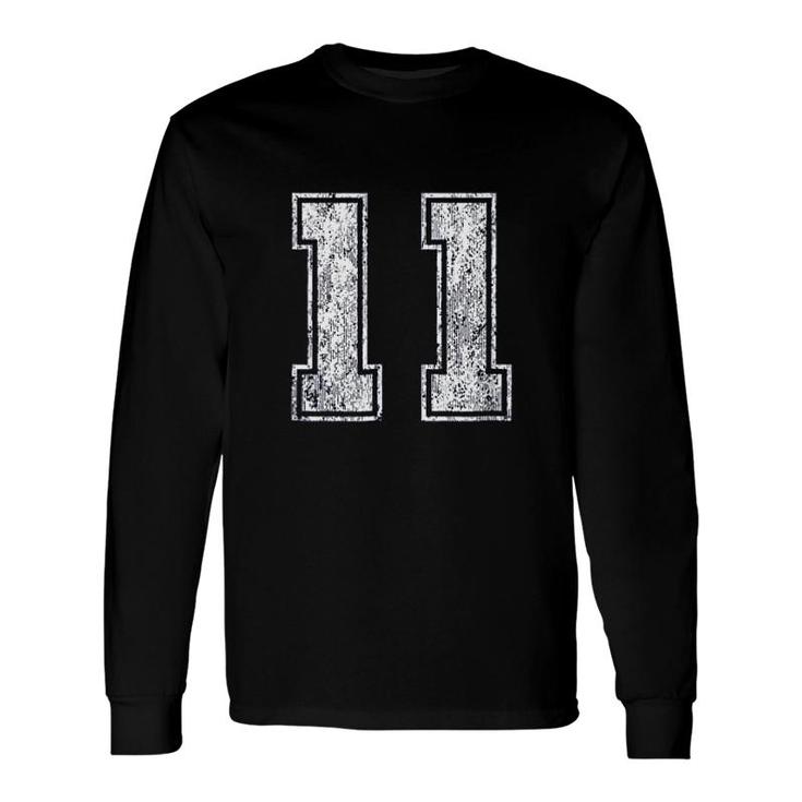 Number 11 Vintage Eleven Long Sleeve T-Shirt