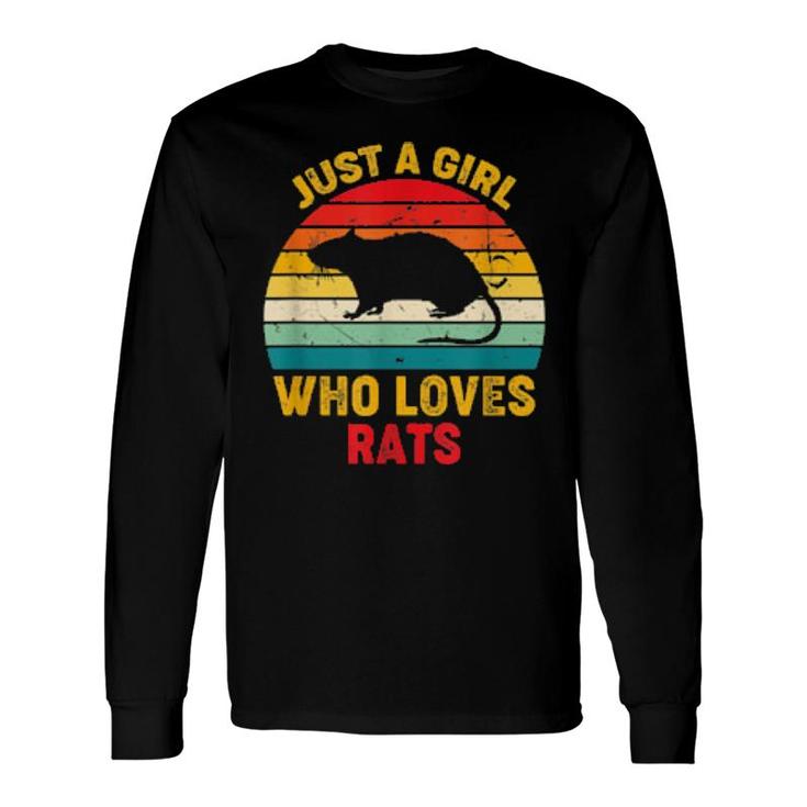 Nur Ein Mädchen, Das Ratten Liebt Retro Sunset Rats Long Sleeve T-Shirt T-Shirt