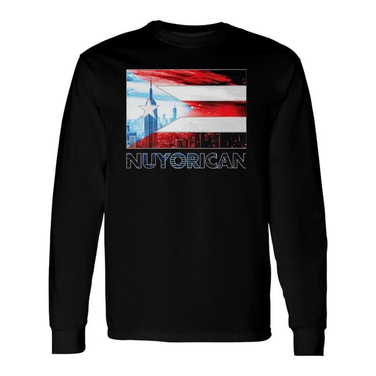 Nuyorican Flag Puerto Rico Flag New York Puerto Rican V-Neck Long Sleeve T-Shirt T-Shirt