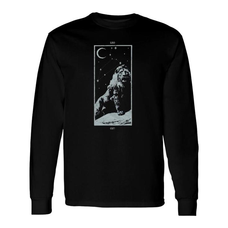 Occult Zodiac Sign Leo Tarot Card Astrology Gothic Devil Long Sleeve T-Shirt T-Shirt