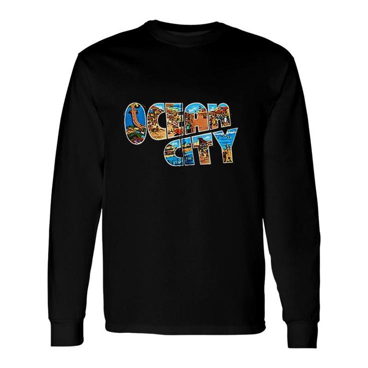 Ocean City New Jersey Vintage Retro Souvenir Long Sleeve T-Shirt