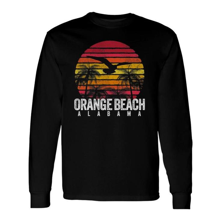 Orange Beach Alabama Al Retro Palm Trees Vintage Surf Long Sleeve T-Shirt T-Shirt