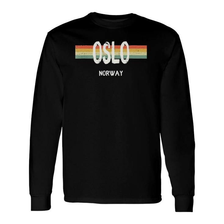 Oslo Norway Vintage Retro 1980S Style Long Sleeve T-Shirt