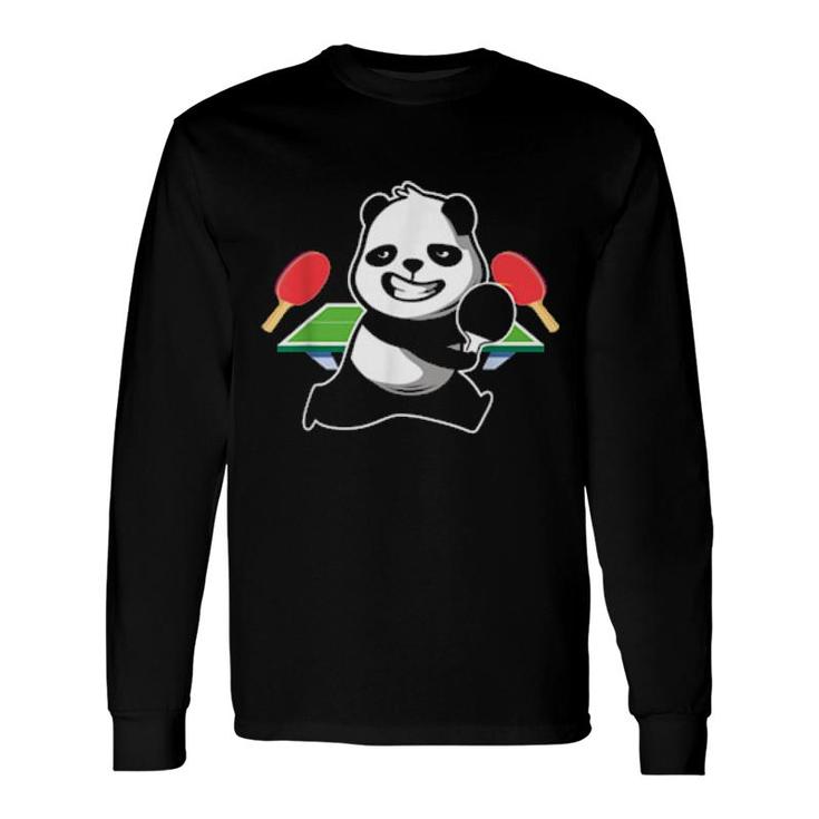 Panda Bear Ping Pong Player Table Tennis Ball Sports Animal Long Sleeve T-Shirt T-Shirt
