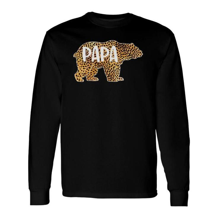Papa Bear Cheetah Leopard Print Dad Father Premium Long Sleeve T-Shirt T-Shirt