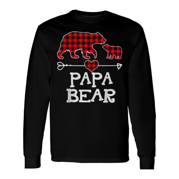 Papa Bear Christmas Pajama Red Plaid Buffalo Long Sleeve T-Shirt T-Shirt