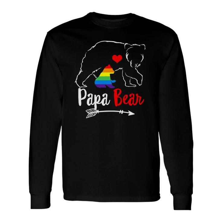 Papa Bear Proud Dad Daddy Ally Lgbtq Rainbow Flag Human Long Sleeve T-Shirt T-Shirt