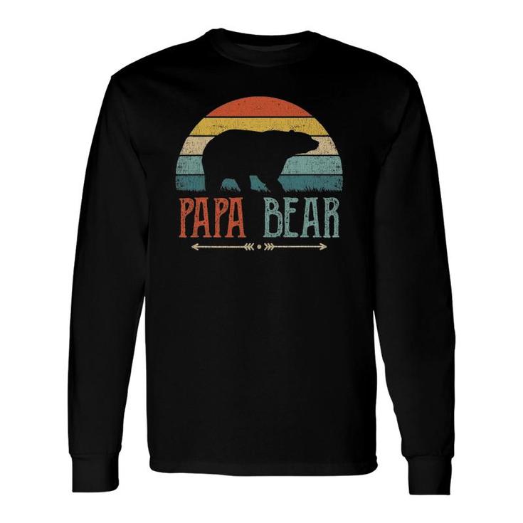 Papa Bear Vintage Daddy Father's Day Retro Dad Long Sleeve T-Shirt T-Shirt
