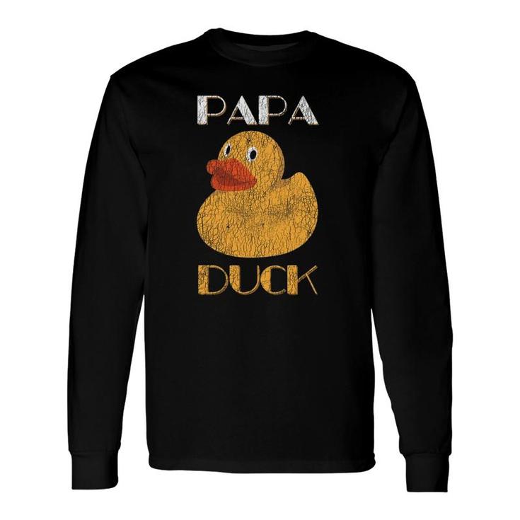 Papa Duck Farm Animal Distressed Father's Day Long Sleeve T-Shirt T-Shirt