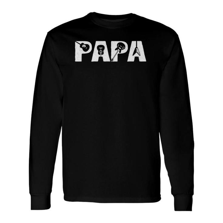 Papa Father's Day Ideas Guitar Lover Guitarist Long Sleeve T-Shirt T-Shirt