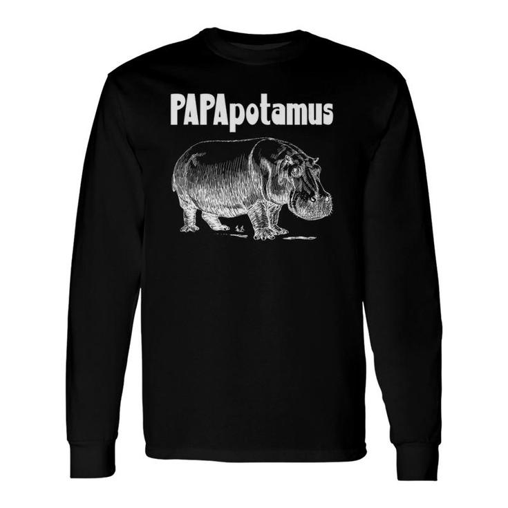 Papapotamus Father Hippo Dad Father's Day Papa Hippopotamus Long Sleeve T-Shirt T-Shirt