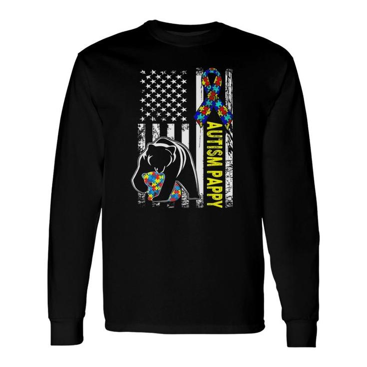 Pappy Autism Awareness American Flag Dad Long Sleeve T-Shirt T-Shirt